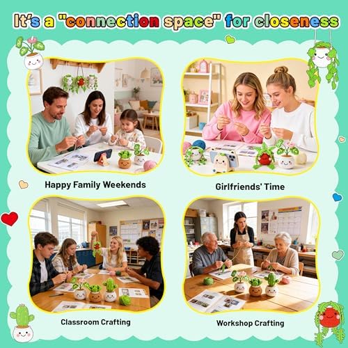 Joyclub Crochet Kit for Beginners 6 Fake Plants with Video for Adults - Image 5