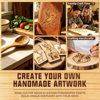 Wood Burning Kit, Standard Style Set, LCD Digital Pyrography Pen - Image 4