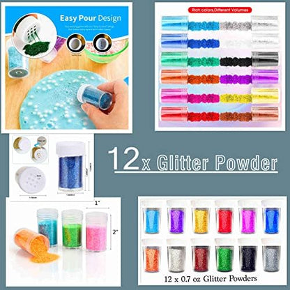 LFSUM Cup Turner Kit for Crafts Tumbler, Tumbler Cup Spinner, Glitter Powder, Epoxy Resin Kit for Beginners with Epoxy and Heat Gun (1X-Rose Red) - Image 3