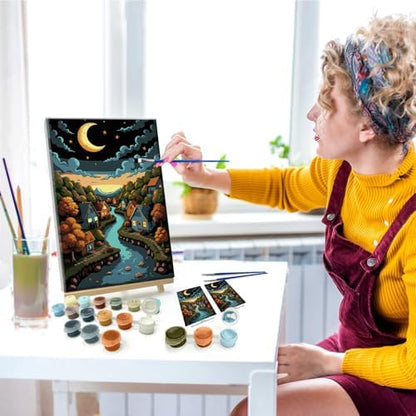 JOOZ Landscape Paint by Numbers Kit for Adults with Frame, 8x12 Inch - Image 3
