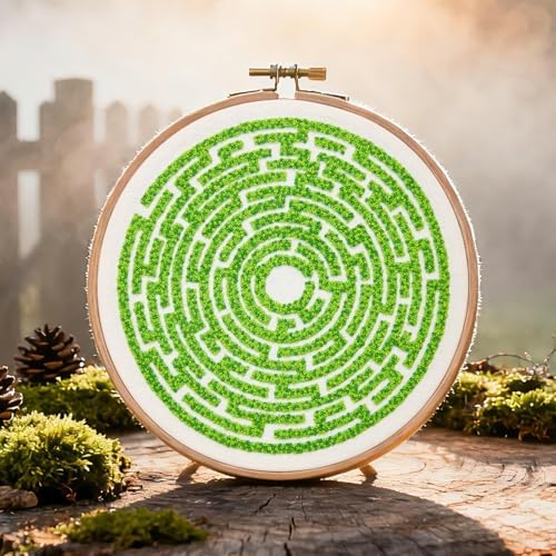 Maze Embroidery Kits for Beginners Adults Funny Hand Embroidery Art Kits, Cross Stitch Kits for Beginners DIY Craft Kits for Adults Women, Entire Set of Embroidery Supplies【Full-length Video Tutorial】 - Image 5
