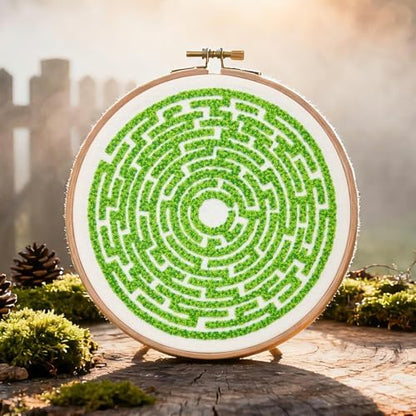 Maze Embroidery Kits for Beginners Adults Funny Hand Embroidery Art Kits, Cross Stitch Kits for Beginners DIY Craft Kits for Adults Women, Entire Set of Embroidery Supplies【Full-length Video Tutorial】 - Image 5