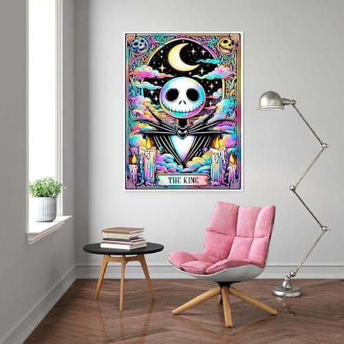 Eiazuiks Halloween Stamping Cross Stitch Kit, Skeleton Halloween Counting Cross Stitch Kit for Adult Beginners, Full Line DIY Stitching Kit for Home Decor Cross Stitch Patterns 12x16 inches - Image 3