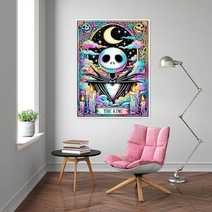 Eiazuiks Halloween Stamping Cross Stitch Kit, Skeleton Halloween Counting Cross Stitch Kit for Adult Beginners, Full Line DIY Stitching Kit for Home Decor Cross Stitch Patterns 12x16 inches - Image 3