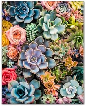 CYNART Succulent Paint by Numbers Kit for Adults Beginner, Green Plants Easy Paint by Number Kits on Canvas, DIY Acrylic Oil Painting by Numbers for Gift Home Decor 16 x 20 inch （Without Frame） by CYNART