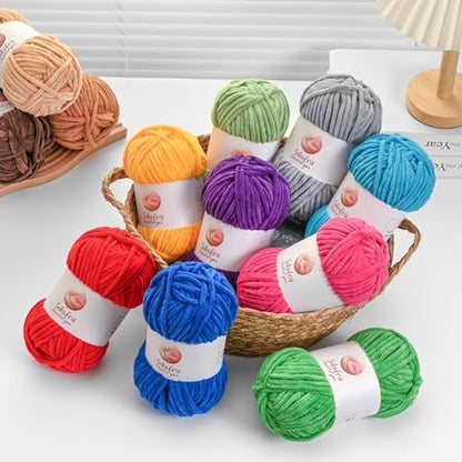 Chenille Yarn for Crocheting Size 5 Bulky Yarn 2 Pack Light Purple - Image 5