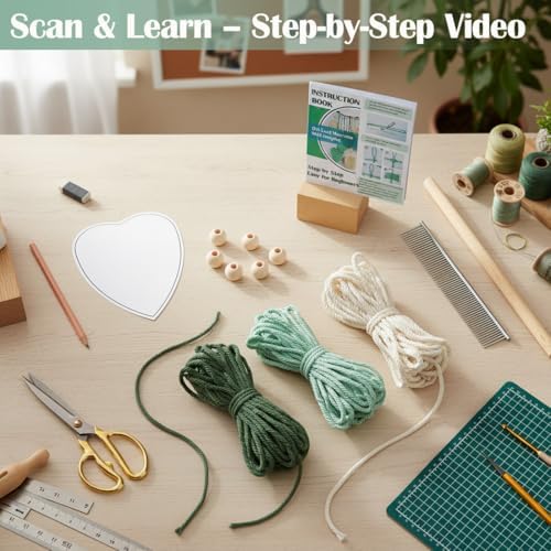 Ewparts Macrame Wall Hanging Kit for Adults Beginner with Instruction Book - Image 6