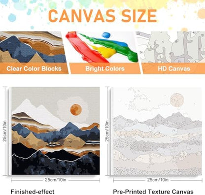 Framed Paint by Numbers Kit for Adults Beginners, Abstract Landscapes - Image 3