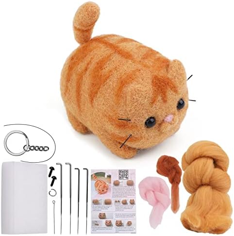 QMNNMA Needle Felting Kit, Garfield Needle Felting Set with Instruction by Qmnnma