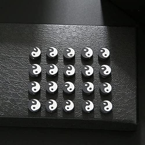 100pcs Black Yin Yang Polymer Clay Spacer Beads for Women Jewelry Making DIY Bracelet Necklace Hair Clip Accessories (Black Yin Yang) - Image 6