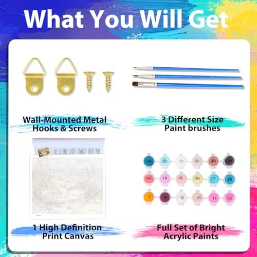 xcemhil Beach Paint by Numbers Kit for Adults Beginner, Beach Paint by Numbers for Adult, Acrylic Paint by Number Kits Suitable for Home Wall Art Decor Gifts 16x20 Inch - Image 7