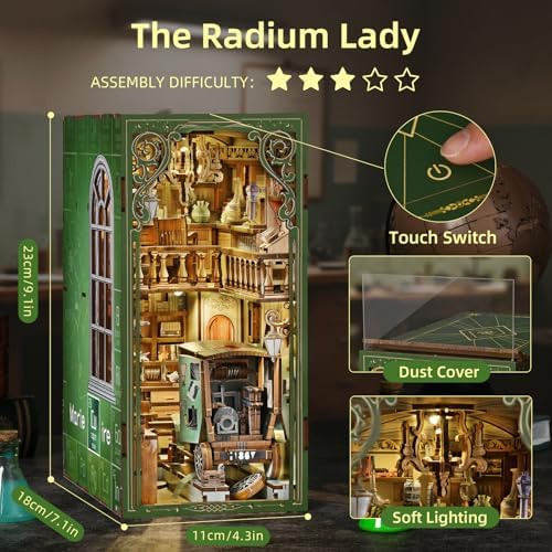 The Radium Lady Book Nook Kit, DIY Scene Miniature House Kit Tiny House - Image 3