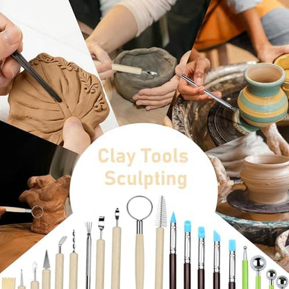 42 Pcs Pottery Tools Kit | Clay Sculpting Tools | Pottery Enthusiast Gifts - Image 4