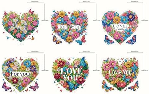 HuamuTech 5 Pcs/6 Pcs/8 Pcs Full Drill Keyring Special Shape Double Sided Diamond Art Keychain for Beginners Birthday Craftin - Image 7