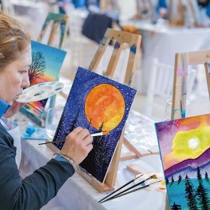 Cholemy 36 Pcs Paint and Sip Kit Gift for Adults 8''x10'',Mountain - Image 5