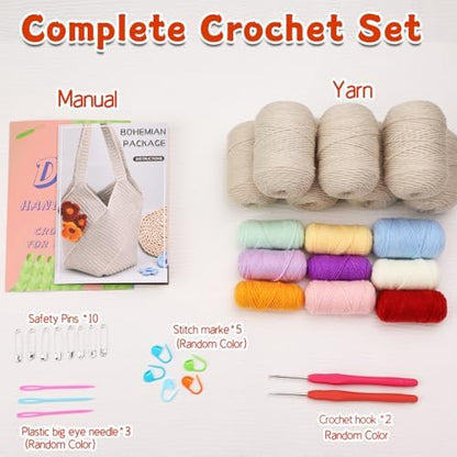 Pnytty Beginner Crochet Kit for Adults, Shoulder Bag Crochet Starter Kit - Image 2