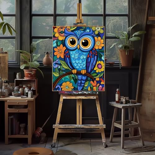 Natuyalo Paint by Numbers for Adults Beginner, Owl Acrylic Painting by Number Kits Animal DIY Art Craft Kits Suitable for Home Wall Decoration Frameless (16x20 Inch) - Image 2