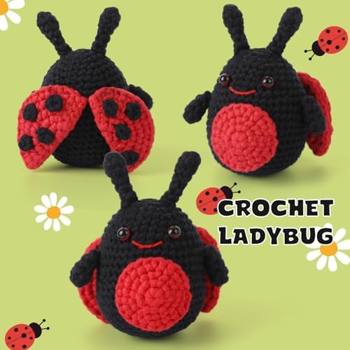 CrochetBox Ladybug Crochet Kit for Beginners, Easy Craft for Adults - Image 2