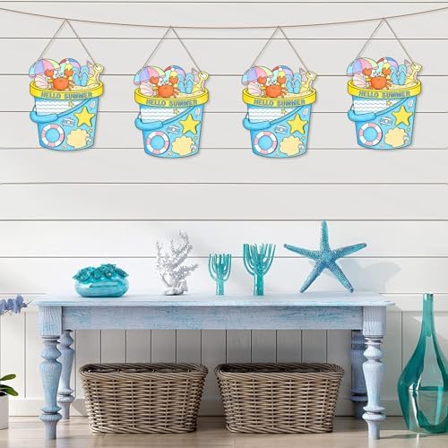 Sereliy 24 Pcs Summer Coloring Wreath Crafts, Color Your Own Bucket Crafts, DIY Paper Wreath for Summer Home Activities Games. (Bucket) - Image 6