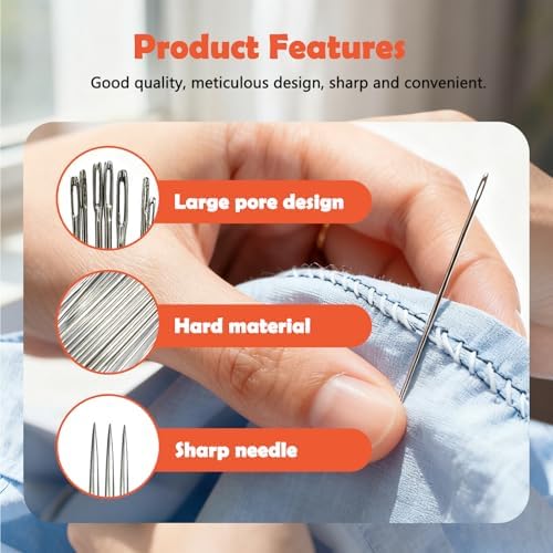 37 Piece Sewing Kit, Portable Sewing Tool Set with Stainless Steel Needles, Thread, Seam Ripper & Thimbles, Compact DIY Hand Sewing Kit for Home, Travel & Emergency Repairs - Image 4