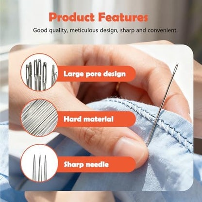 37 Piece Sewing Kit, Portable Sewing Tool Set with Stainless Steel Needles, Thread, Seam Ripper & Thimbles, Compact DIY Hand Sewing Kit for Home, Travel & Emergency Repairs - Image 4