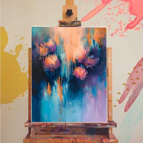 Paint by Numbers Kit for Adults Beginner, Abstract Paint by Numbers Flower, DIY Easy Acrylic Watercolor Oil Painting Kit with Brushes, Arts and Crafts for Adult for Home Wall Decor 20x26 in L-52 - Image 3