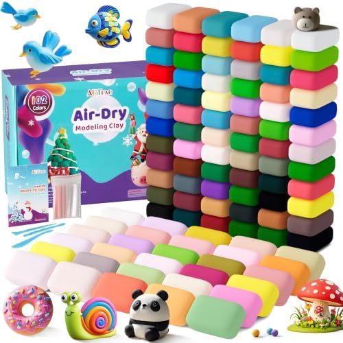 ARTPAR Air Dry Clay 102 Colors,Modeling Magic Clay for Kids Bulk Craft Kit by ARTPARencourageKidsexplorationartandcrafts