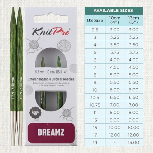 KnitPro Dreamz Interchangeable Circular Needles 4" (10cm) | US Size 9 (5.5mm) - Image 4