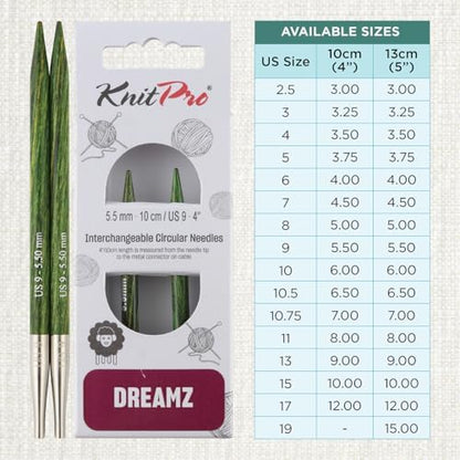 KnitPro Dreamz Interchangeable Circular Needles 4" (10cm) | US Size 9 (5.5mm) - Image 4