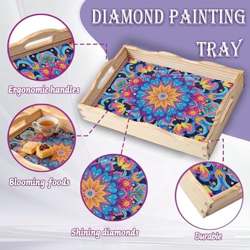 EWJRNSF Diamond Art Kits for Adults Wooden Serving Trays with Handles - Image 5