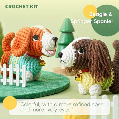 Crochet Kit for Beginners, 2-Pack dog Animal Kits for Adults, Amigurumi Set - Image 2