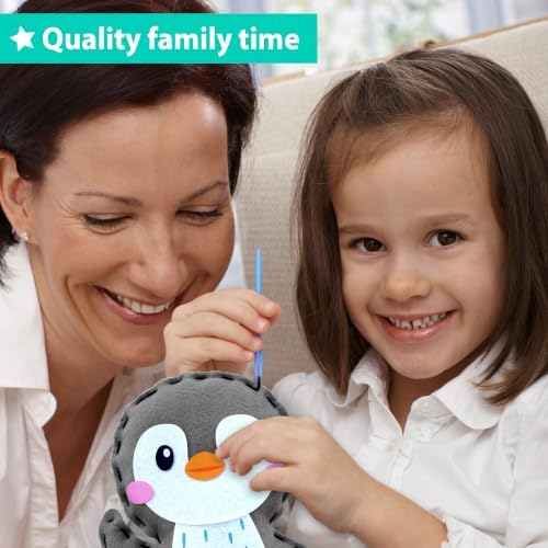 KRAFUN Beginner Sewing Kit, Sew Penguin & Fish, Pre-Cut Felt, Kids Ages 5+ - Image 6