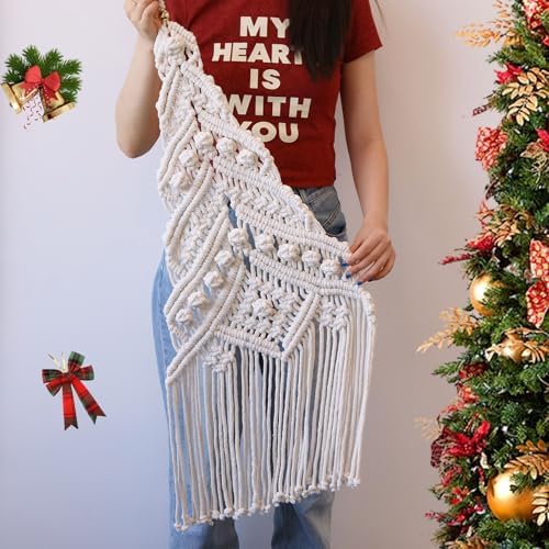 ORIGACH DIY Macrame Christmas Tree Large Wall Hanging kit Handmade Woven Macrame Wall Hanging Kit for Beginners Adults with Step by Step Video Tutorial Instruction Christmas Ornaments, 40x21inch - Image 3
