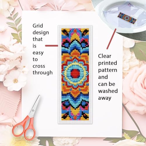 ORIGACH 6 Set Boho Mandala Cross Stitch Bookmark Kit for Beginner - Image 3