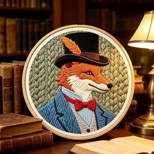 BEUNITONE Retro Jazz Fox Punch Needle Kits for Adults Beginner - Image 5
