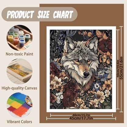 XTCIXAL Paint by Numbers Kit for Adults, Wolf, 16X20 Inch - Image 4