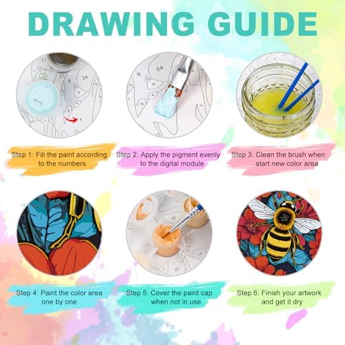GEEHEIY Paint by Numbers Kit for Adults, Bee Number Painting, 16 x 20 Inch - Image 5