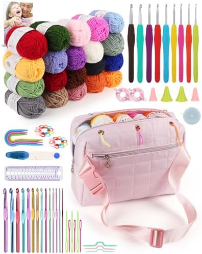 Aeelike Crochet Kit for Beginners Adults, Complete Yarn Kit, Pink by Aeelikescrochetworld