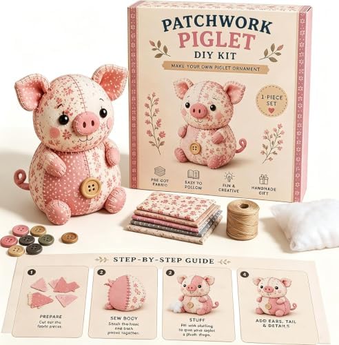 Patchwork Mouse DIY Sewing Kit for Adults & Beginners (Piglet) by Unknown