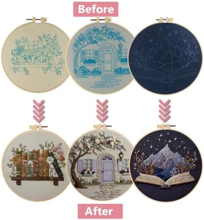 3 Packs Embroidery Kit for Adults, Embroidery for Beginners (Book-1) - Image 2