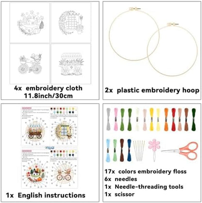 ORIGACH 4 Pack Daily Life Embroidery Kit for Beginners - Image 2