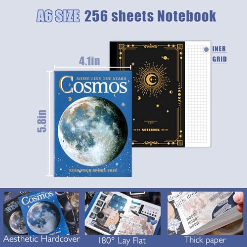 Scrapbooking Supplies Kit, A6 Grid Notebook, Vintage Junk Journaling Kit - Image 4