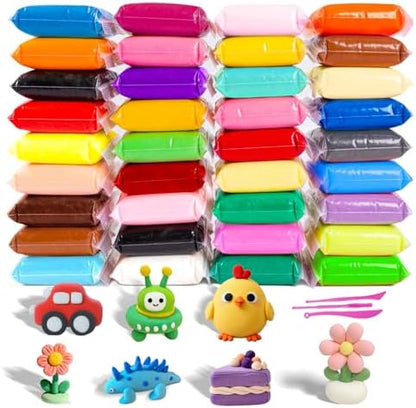 36 PCs Air Dry Clay Kit for Kids Age 3-12 with 3 Sculpting Tools 36 Colors by Cocurb