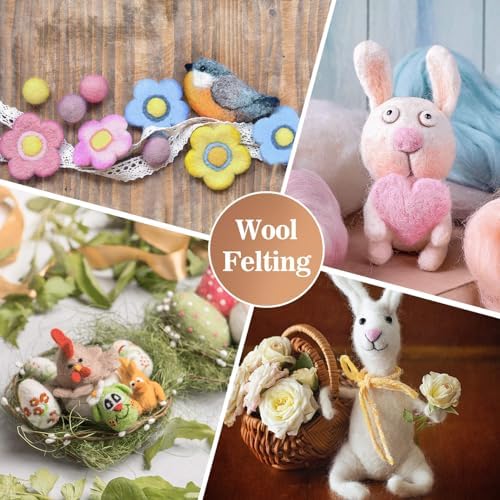 Sukh 40Packs Felting Wool Roving - 20 Colors Needle Wool Felt for Craft - Image 5