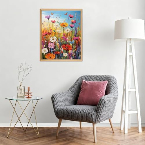 AIRDEA Flowers Paint by Numbers for Adults Beginner,Colorful Flowers Painting by Number Kits on Canvas Frameless,16x20in DIY Acrylic Painting,Home Wall Decor - Image 7