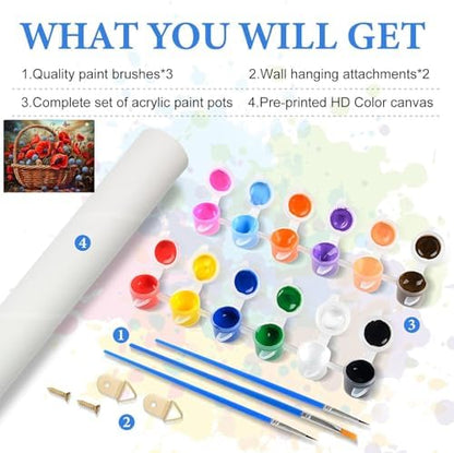 VIGEGU Flower Paint by Numbers Kit for Adults Beginner - Image 5
