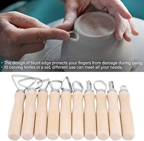 Akozon Pottery Tools Clay Sculpture Tool Set JR2-10/ 10Pcs DIY Wax Carving Pottery Shapers Tools Clay Sculpting Tools Set Accessories - Image 4