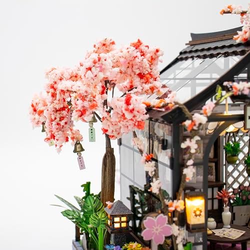 MAGQOO DIY Miniature Dollhouse Kit DIY Miniature House Kit Tiny Mini House Kits with Furniture 1:24 Scale 3D Puzzles(Spring Sakura) - Image 5