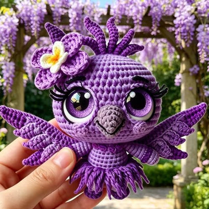 FRANDEK DIY Purple Bird Crochet Kit for Adults, Cute Plush Animal Set - Image 6