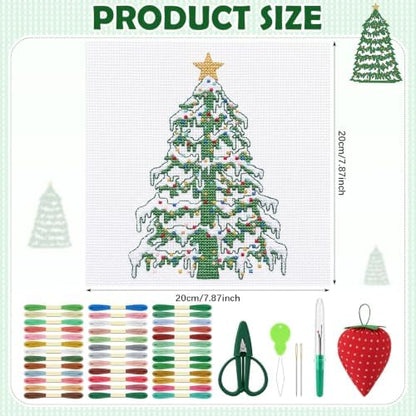 XunYee 68 Pcs Christmas Village Needlepoint Kit for Beginners Adult Starter - Image 2